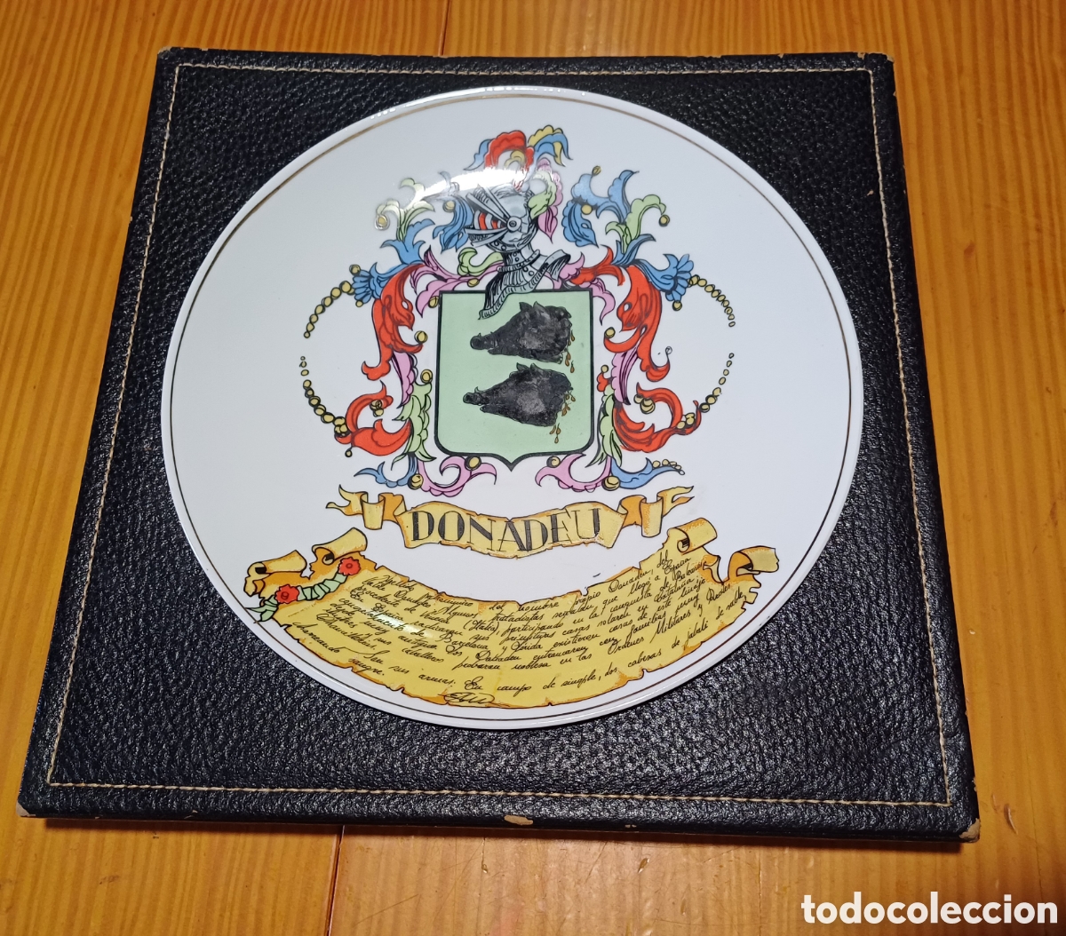 Coleccionismo: Plato con blason Donadeu Escudo heraldico Terrassa Sant Mart&iacute; Sesgueioles Sant Fost de Campsentelles