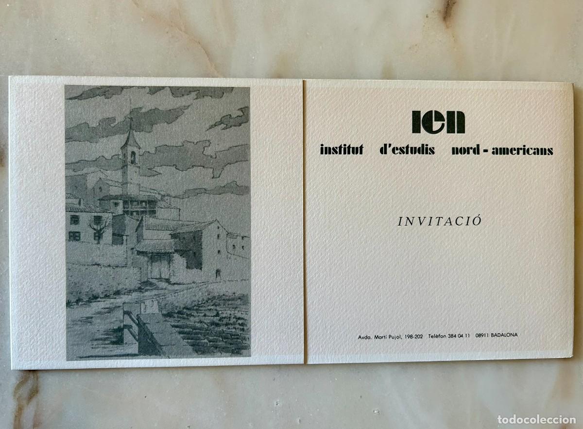 Coleccionismo: INVITACI&Oacute;N EXPOSICI&Oacute;N ARMAND GARCIA DOMINGO - ICN INSTITUTO ESTUDIOS NORTEAMERICANOS - BADALONA 1987