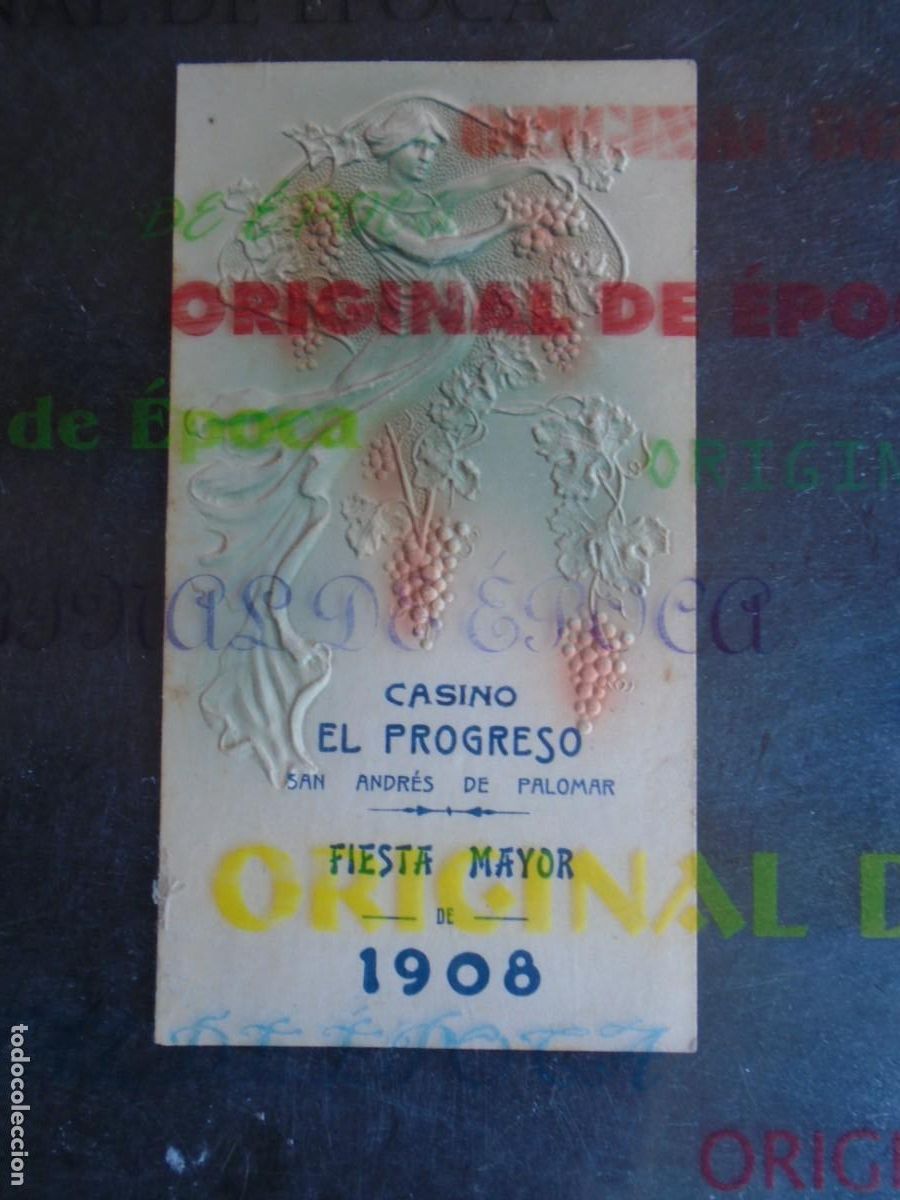 Coleccionismo: (PA-260700A)CASINO EL PROGRESO SAN ANDRES DE PALOMAR FIESTA MAYOR DE 1908 - MODERNISTA