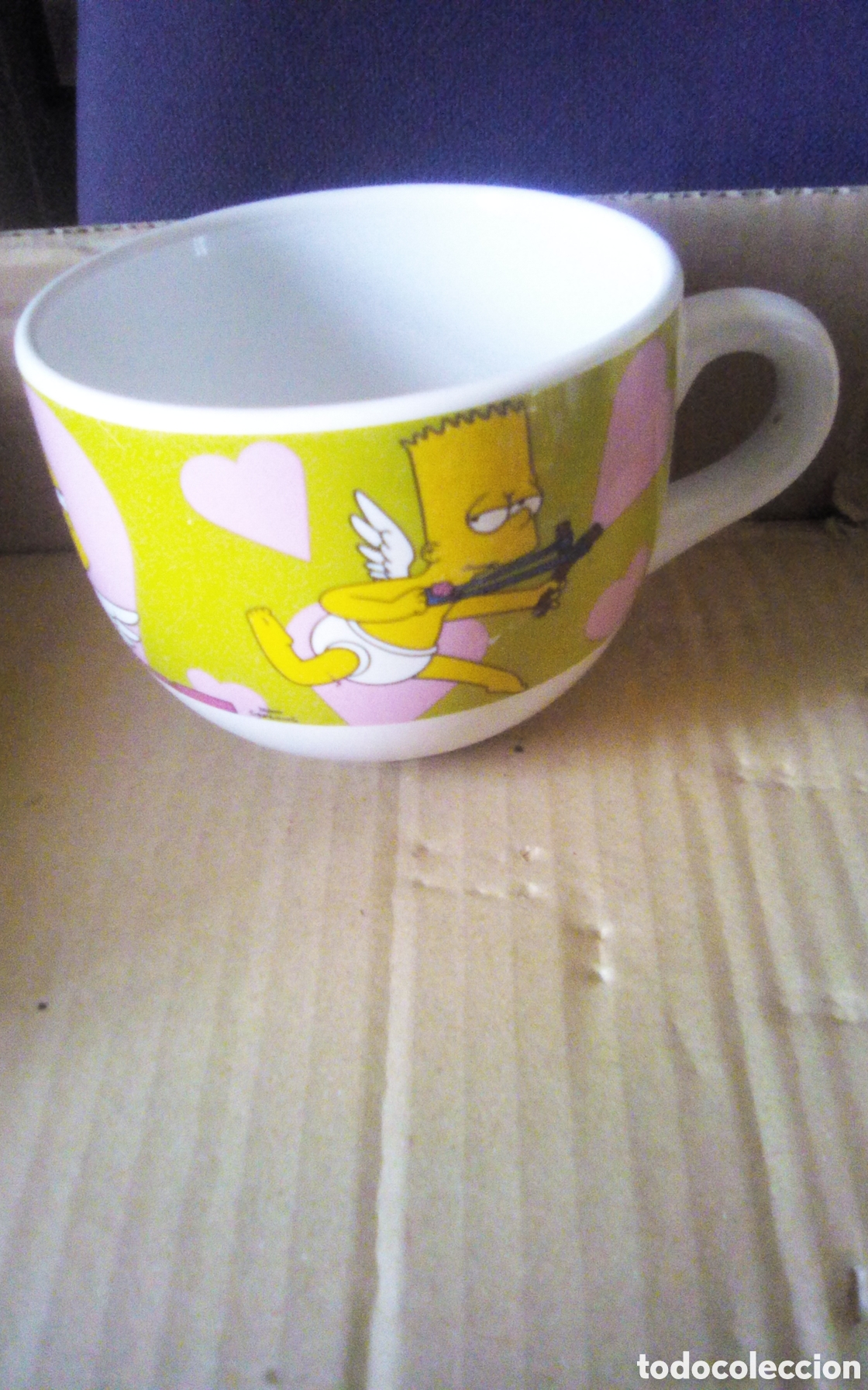 Coleccionismo: Taza taz&oacute;n de cer&aacute;mica Bart Simpson. TM & &copy; 2002 Fox. Fabricante Stor Madrid. Mide 8 x 11 cm.
