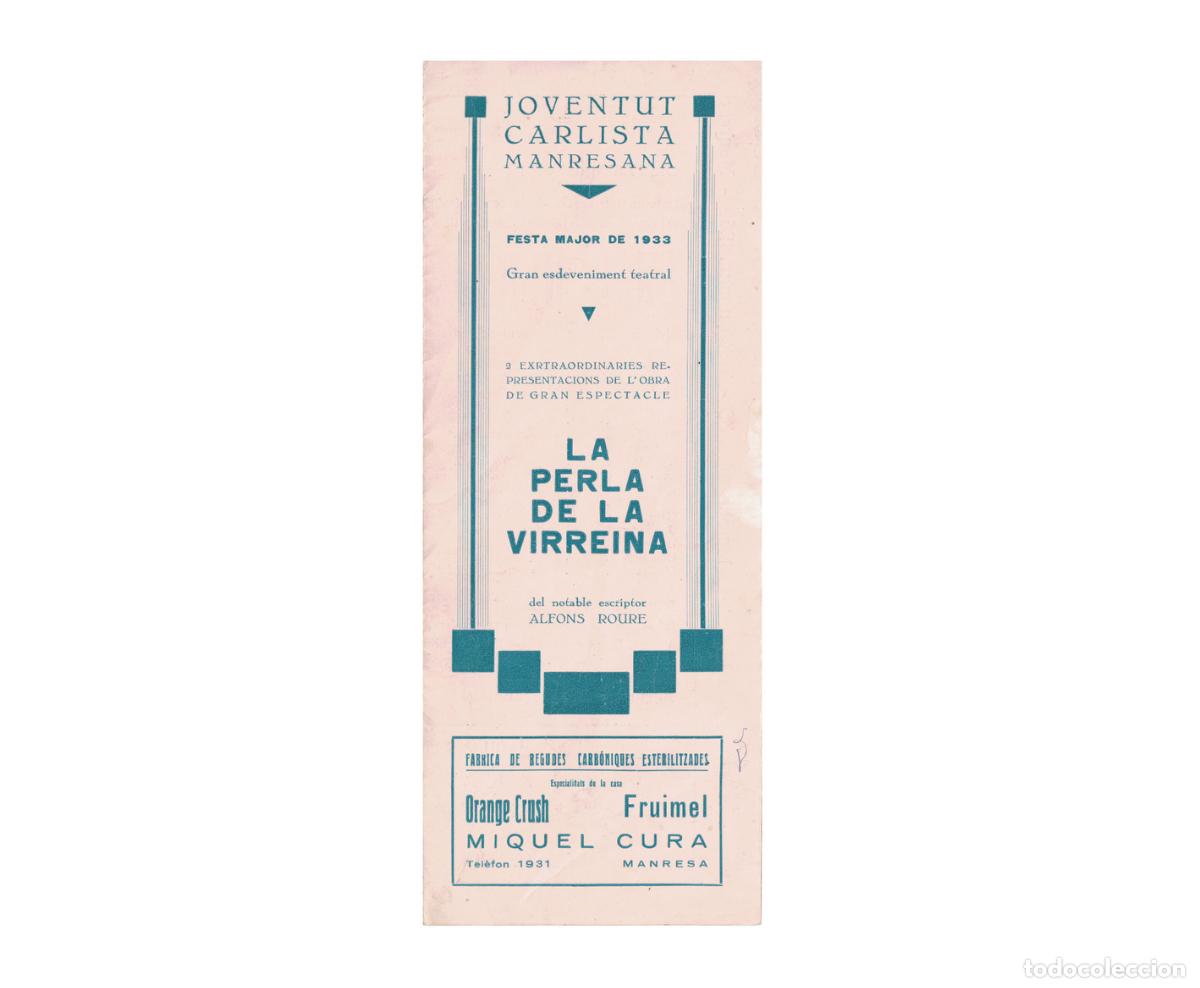 Coleccionismo: Programa festa major Joventut Carlista Manresana &ndash; Manresa 1933