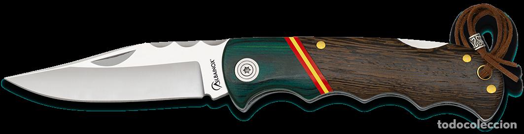 Coleccionismo: Navaja Albainox Madera mixta con bandera 1880