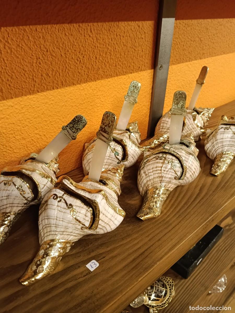 Coleccionismo: Conjunto artesanal de conchas marinas con abrecartas