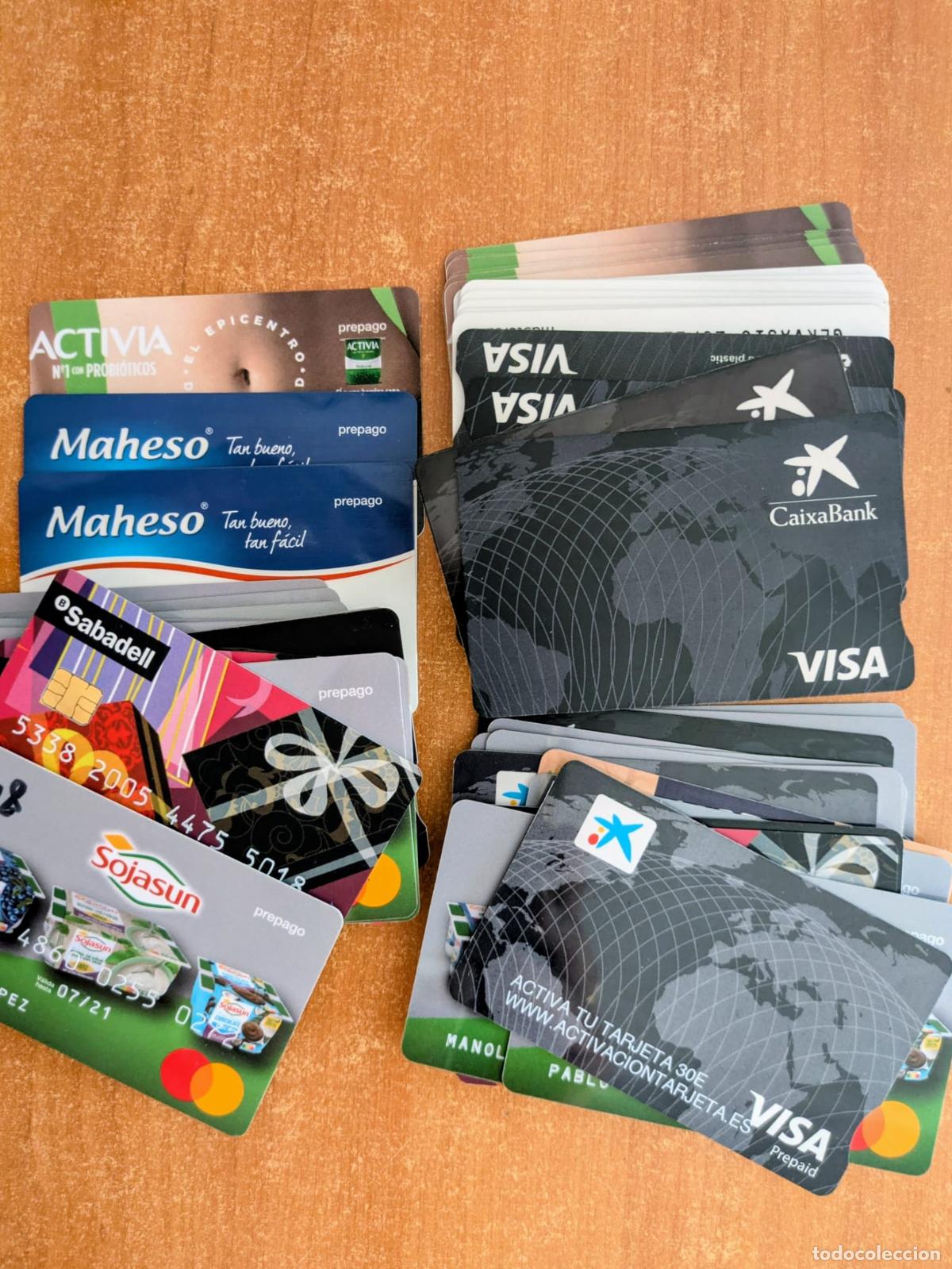 Coleccionismo: Lote de 53 Tarjetas de Cr&eacute;dito. Visa. Monedero. Mastercard. Prepago. CaixaBank. Sabadell.
