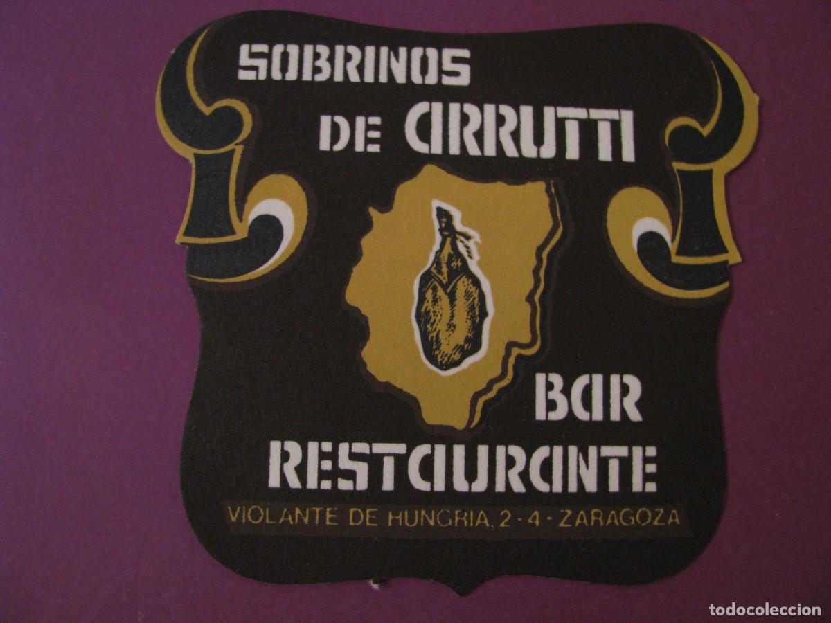 Coleccionismo: POSAVASOS BAR RESTAURANTE SOBRINOS DE ARRUTTI. ZARAGOZA
