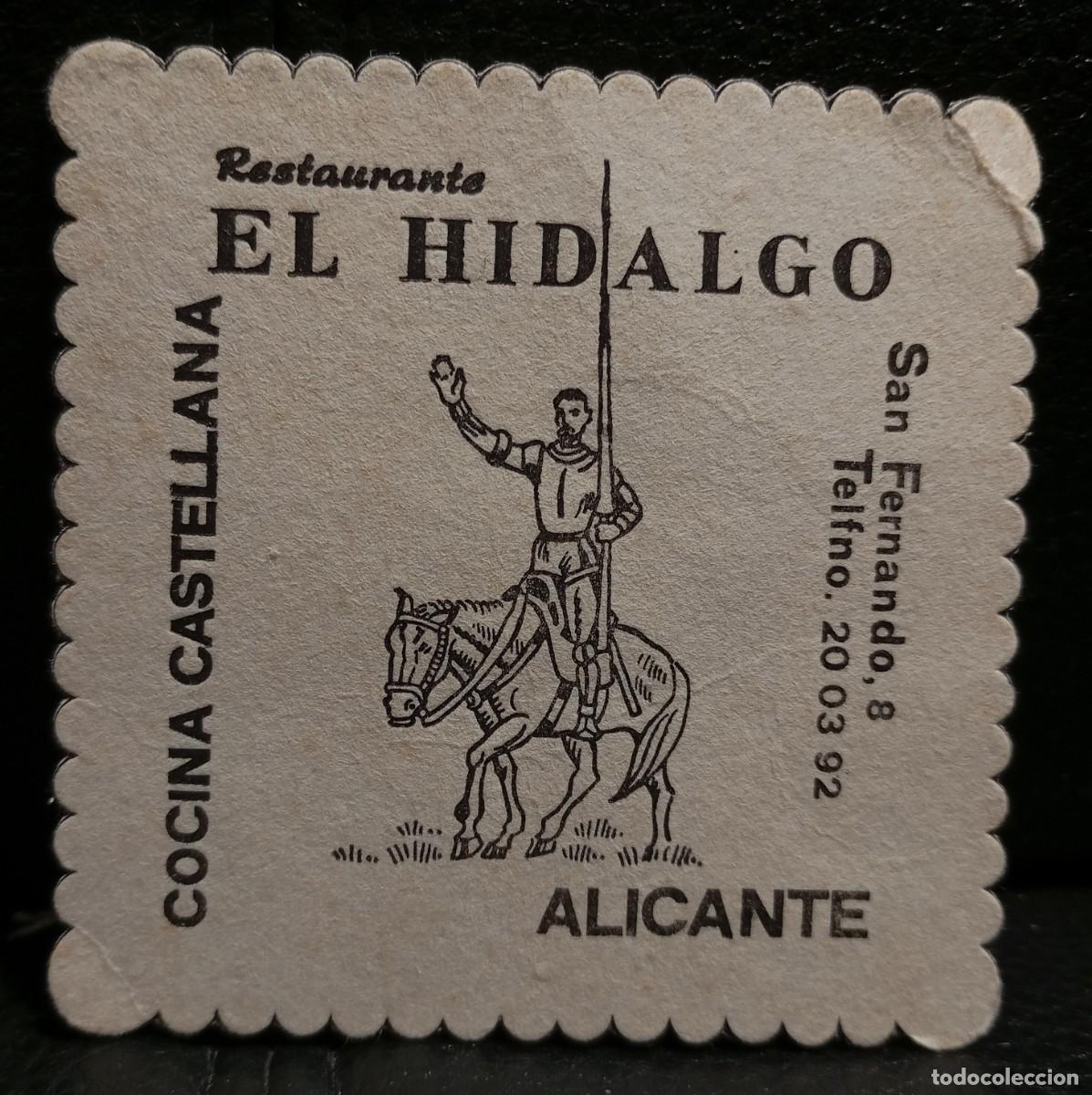 Coleccionismo: RESTAURANTE EL HIDALGO - POSAVASOS - ALICANTE - CERVEZA - REFRESCOS - SIDRA - BITTER