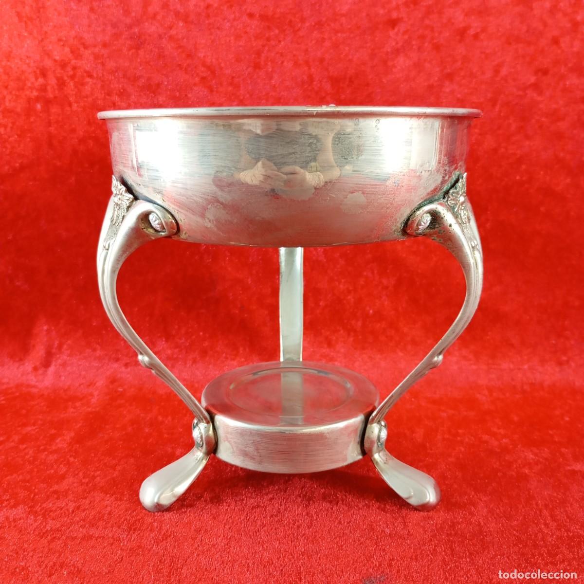 Coleccionismo: ANTIGUO CALENTADOR DE TETERA O CAFETERA - DE METAL PLATEADO - RAR&Iacute;SIMO - 15,5 X 15 CM / 2233