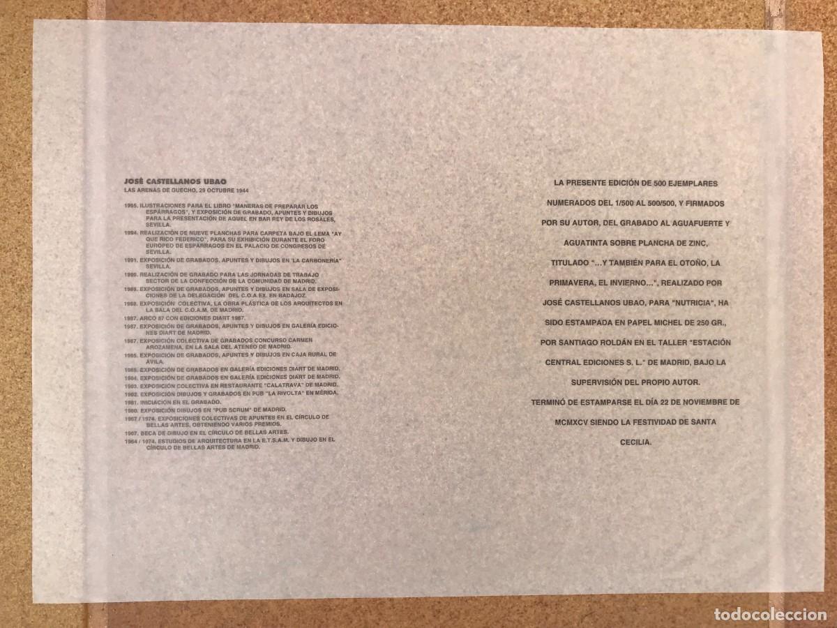 Coleccionismo: L&aacute;mina aguafuerte firmada y numerada - Foto 4