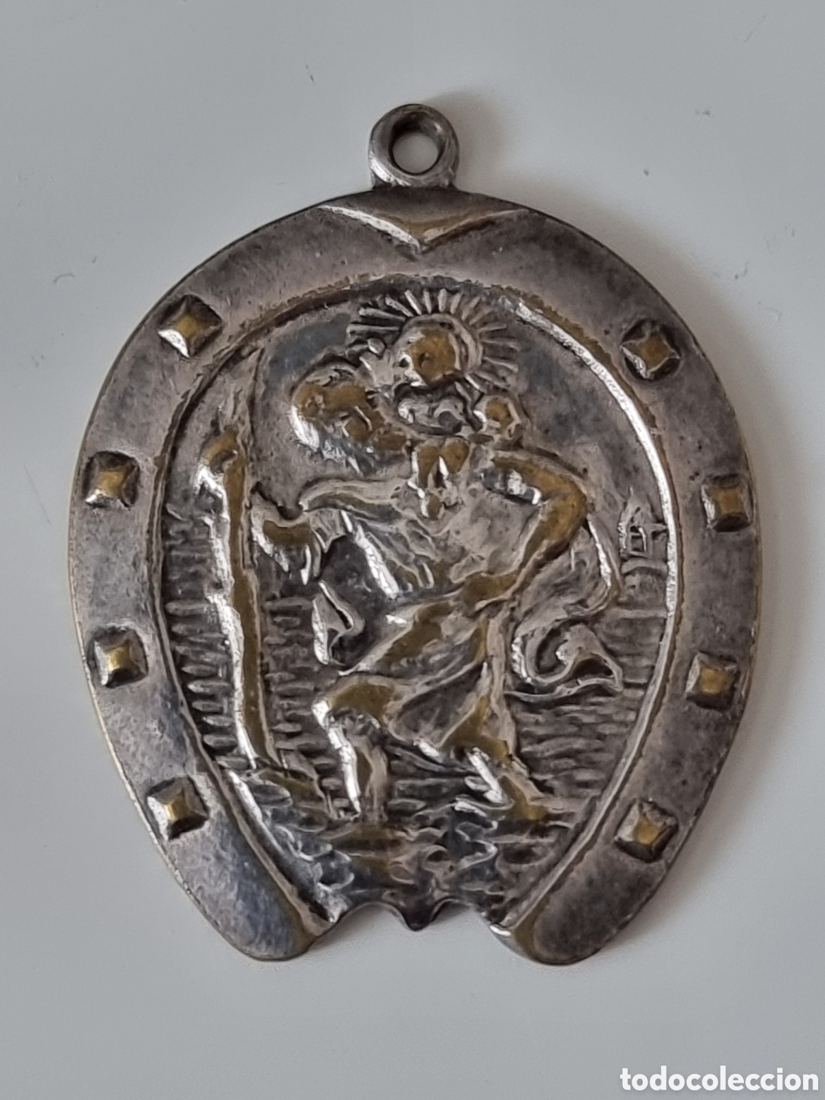 Coleccionismo: Medalla religiosa de San Crist&oacute;bal.