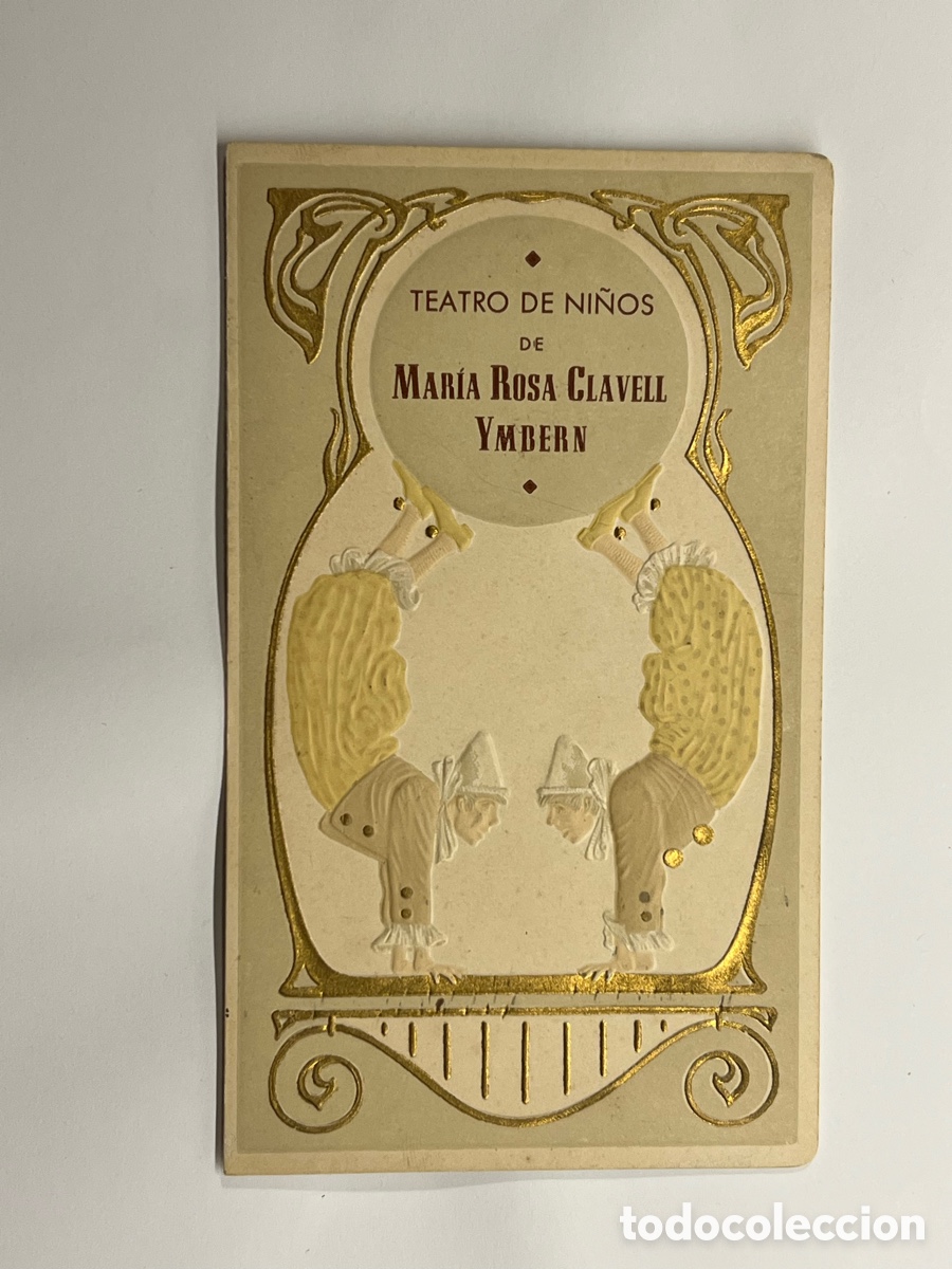 Coleccionismo: BARCELONA. Teatro de Ni&ntilde;os.. Mar&iacute;a Rosa Clavell Ymbern. Programa de mano troquelado (a.1947)