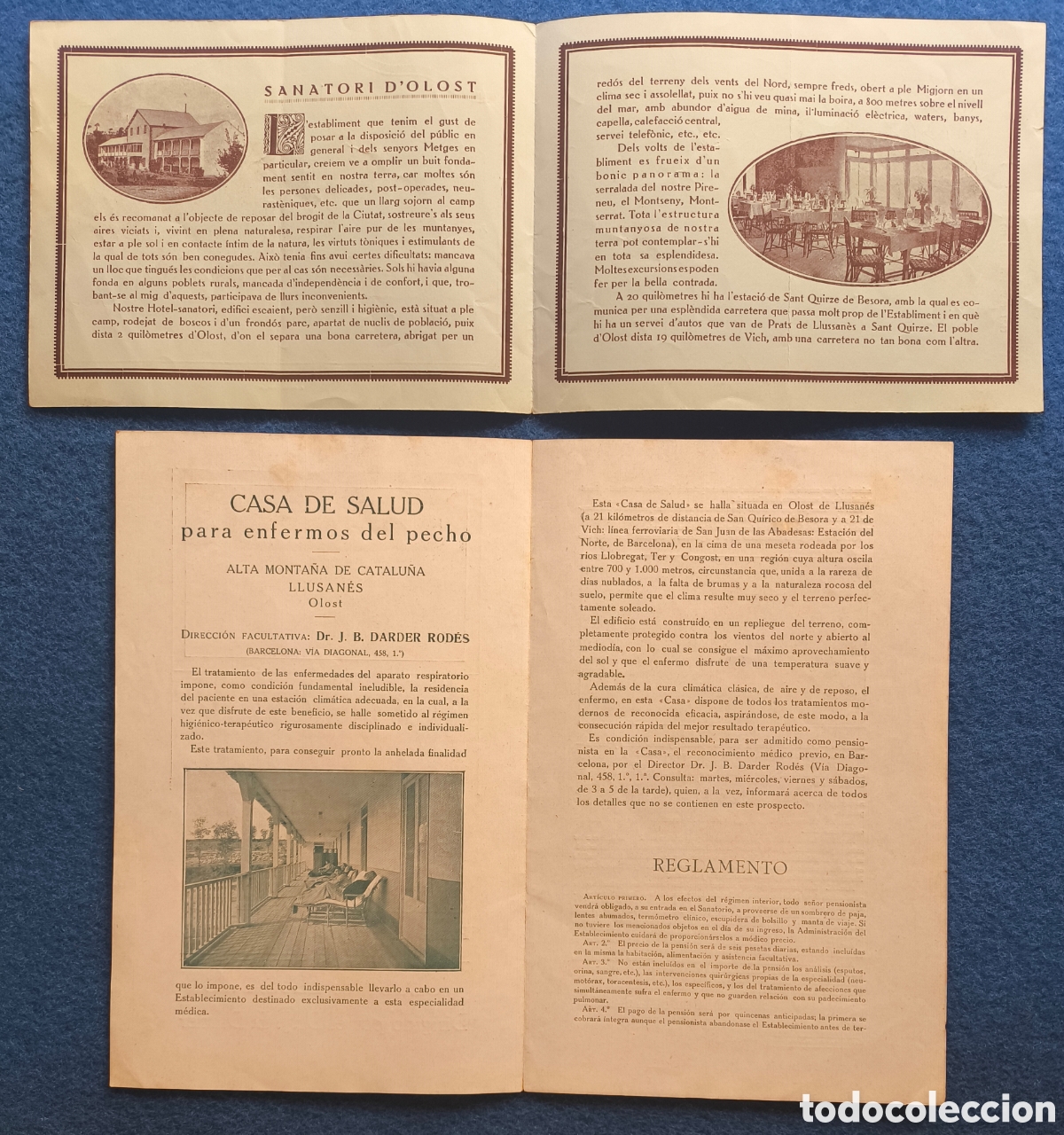 Coleccionismo: OLOST DE LLU&Ccedil;AN&Egrave;S SANATORI 1914 - Foto 2