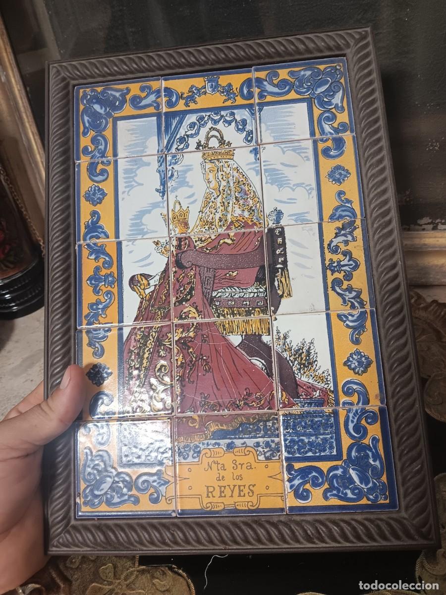 Coleccionismo: cuadro cer&aacute;mico de la Virgen de los Reyes, patrona de Sevilla.El dise&ntilde;o est&aacute; compuesto por 15 azulej