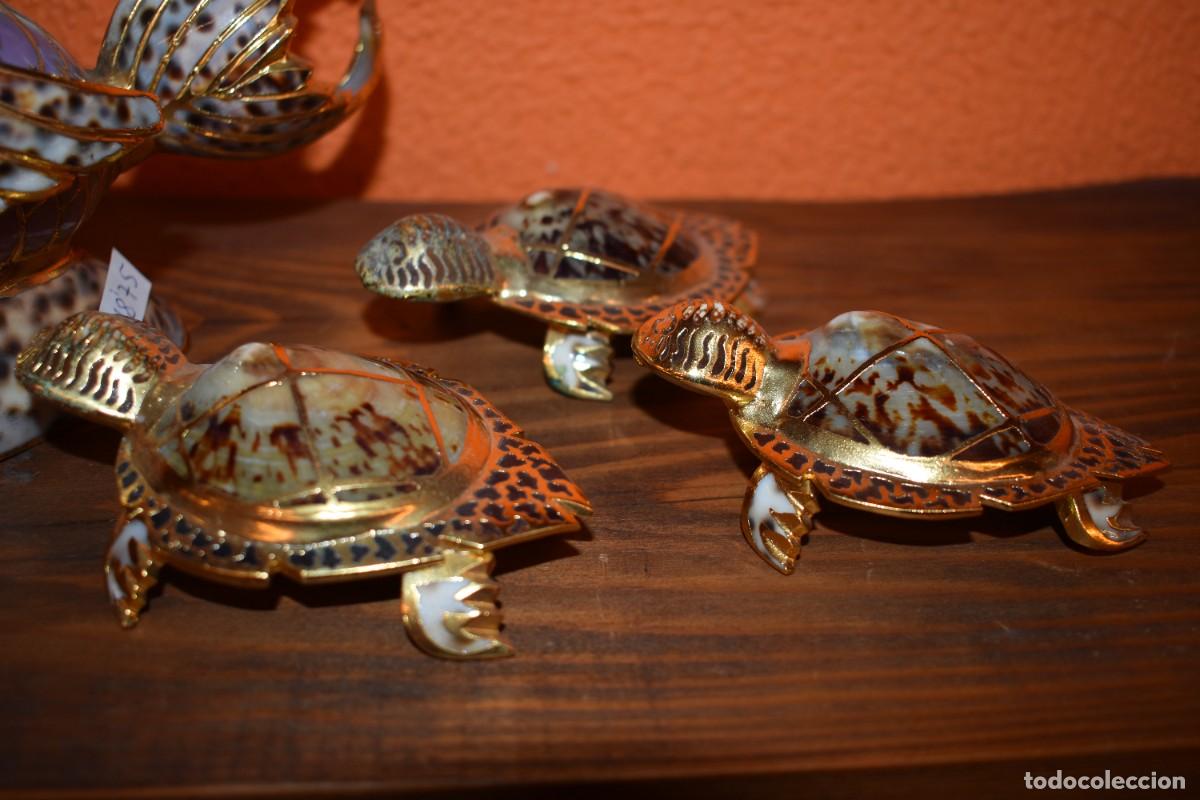 Coleccionismo: Tortuga decorativa artesanal de n&aacute;car