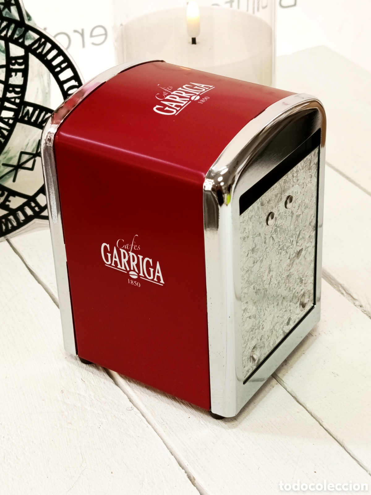 Coleccionismo: Servilletero vintage caf&eacute;s Garriga 1850, nuevo