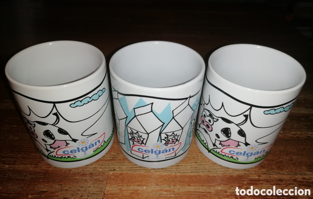 Coleccionismo: Lote de tres antiguas tazas de CELGAN
