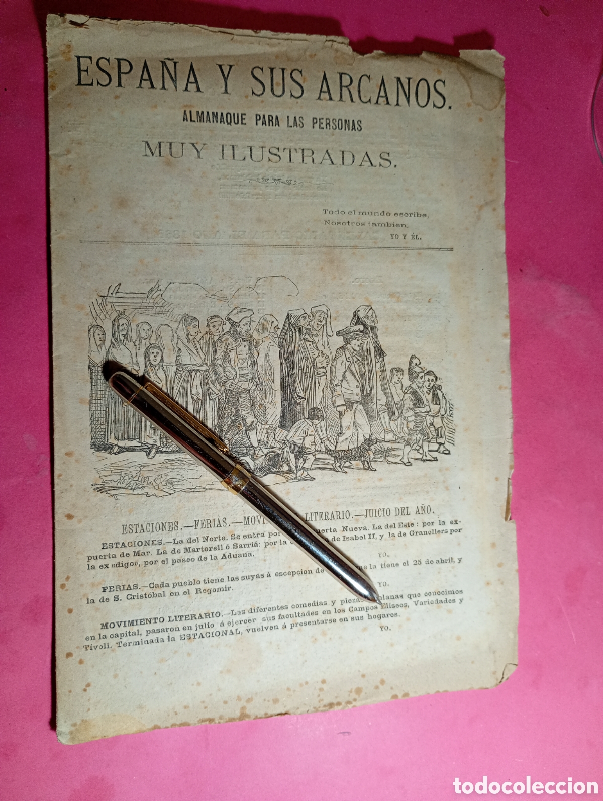 Coleccionismo: ESPA&Ntilde;A Y SUS ARCANOS 1866 ALMANAQUE PARA LAS PERDONAS MUY ILUSTRADAS (COMO PLIEGO DE CORDEL)