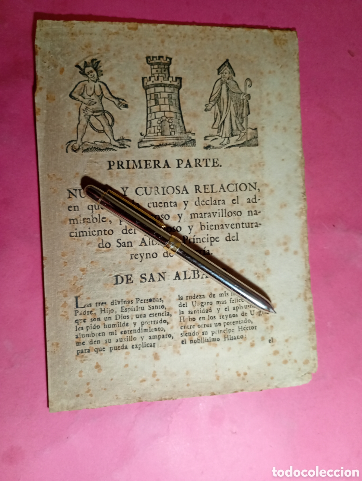 Coleccionismo: VINTAGE S. XIX. ca. PLIEGO DE CORDEL 1&ordf; PARTE NUEVA Y CURIOSA RELACI&Oacute;N SAN ALBANO PRINCIPE UNGR&Iacute;A