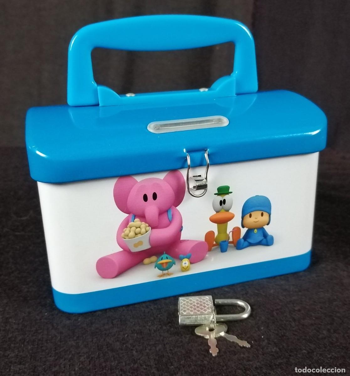 Coleccionismo: Pocoyo hucha forma de ba&uacute;l met&aacute;lica con candado NUEVA Bresson