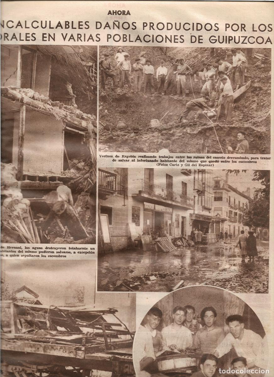 Coleccionismo: A&Ntilde;O 1933 RECORTE PRENSA ERGOBIA GUIPUZCOA GRAVES DA&Ntilde;OS INUNDACIONES REPARTO DE VIVERES
