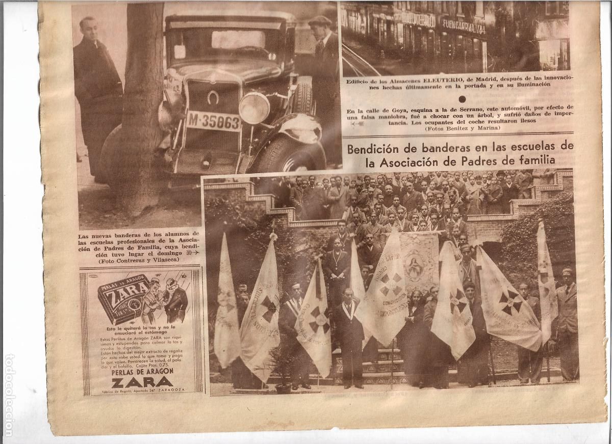 Coleccionismo: A&Ntilde;O 1933 RECORTE PRENSA MADRID BENDICION BANDERAS ESCUELAS DE LA ASOCIACION DE PADRES DE FAMILIA