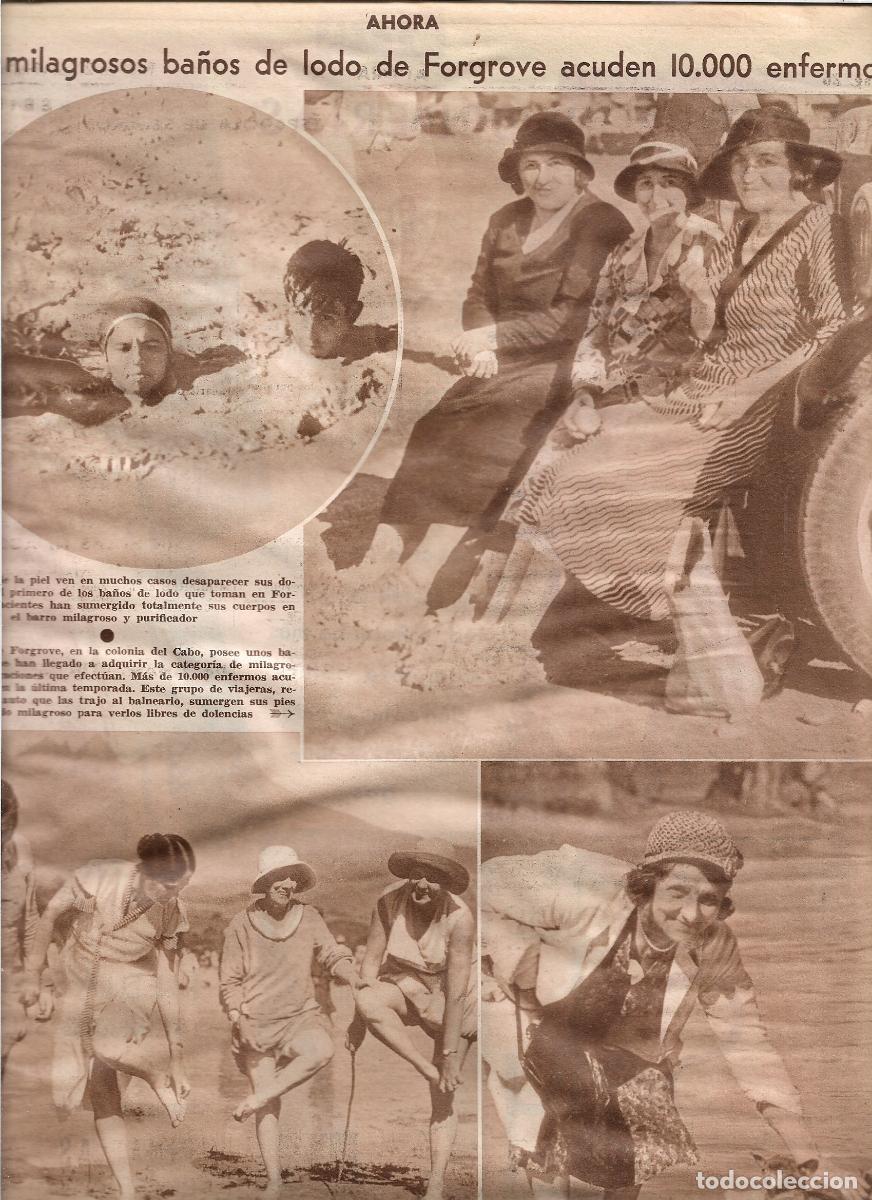 Coleccionismo: A&Ntilde;O 1933 RECORTE PRENSA MILAGROSOS BA&Ntilde;OS DE LODO DE FORGROVE COLONIA EL CABO ENFERMOS