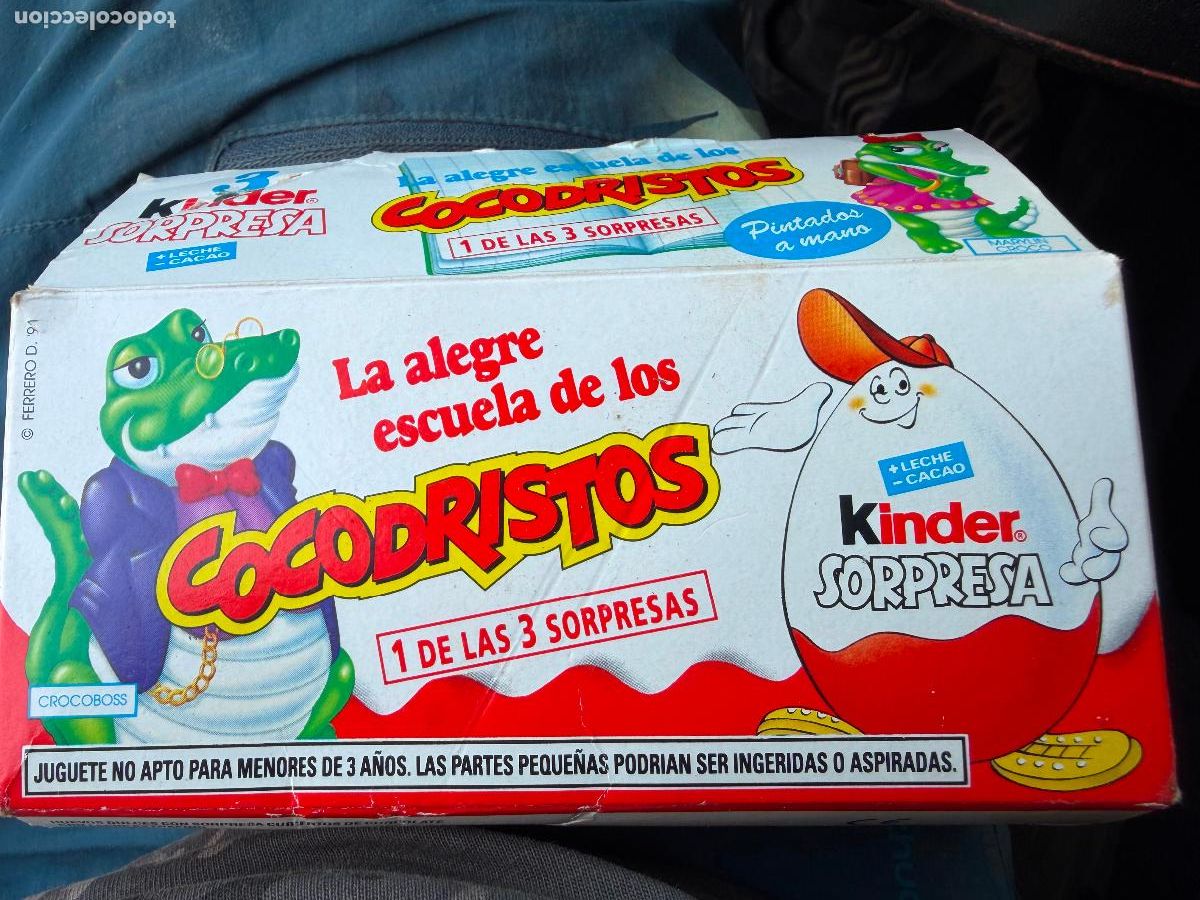 Coleccionismo: Caja de cart&oacute;n kinder sorpresa cocodristos a&ntilde;o 94