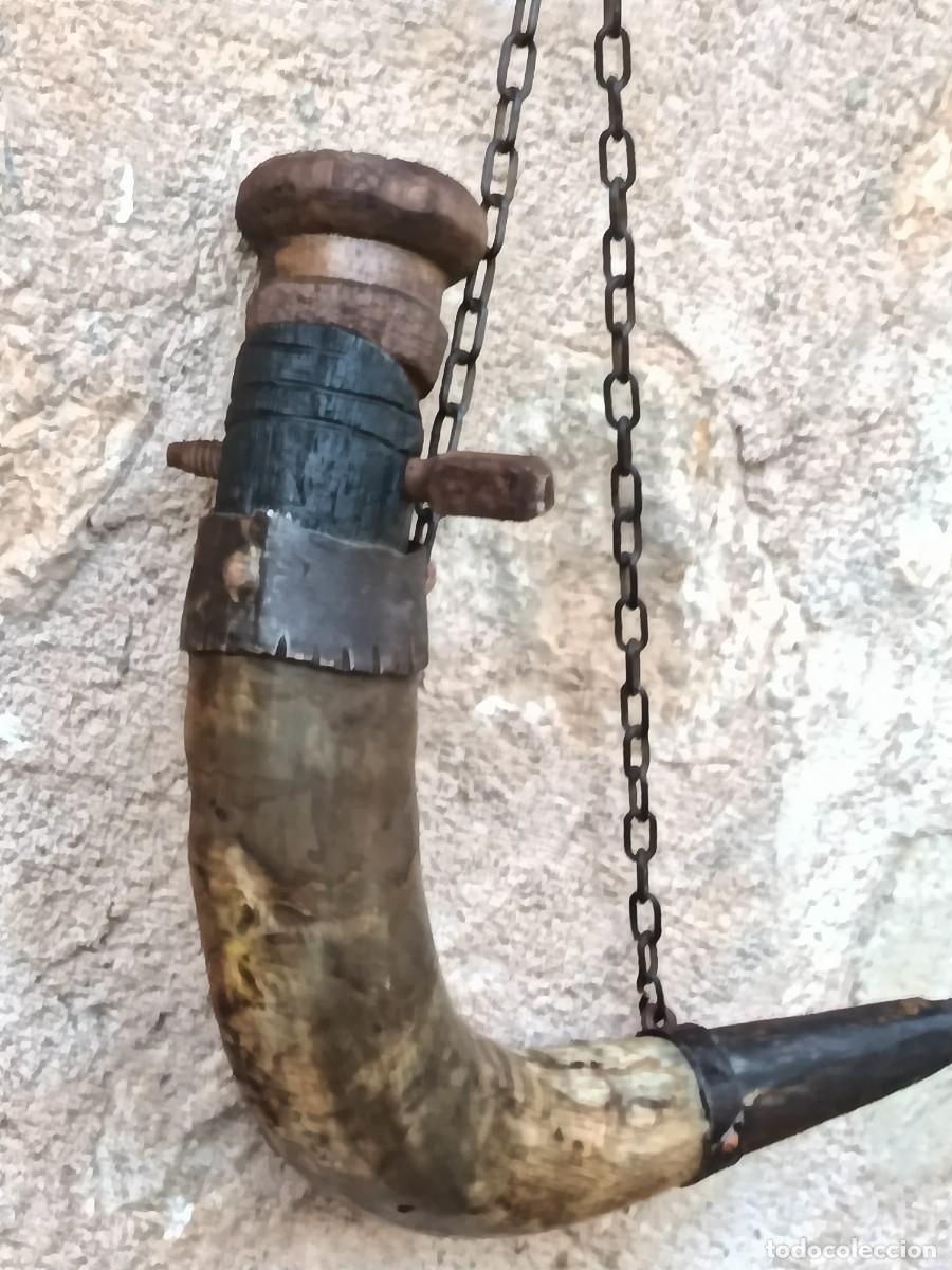 Coleccionismo: CUERNO RECIPIENTE DE DE USO PASTORIL - Foto 3
