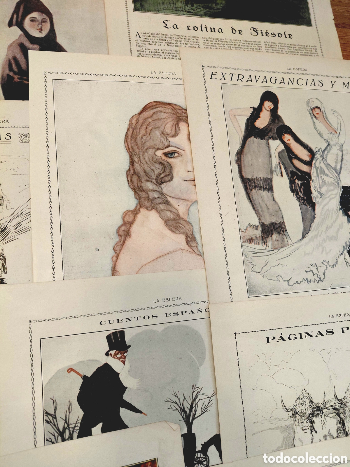 Coleccionismo: Lote de 30 hojas ilustradores cl&aacute;sicos La Esfera 1920