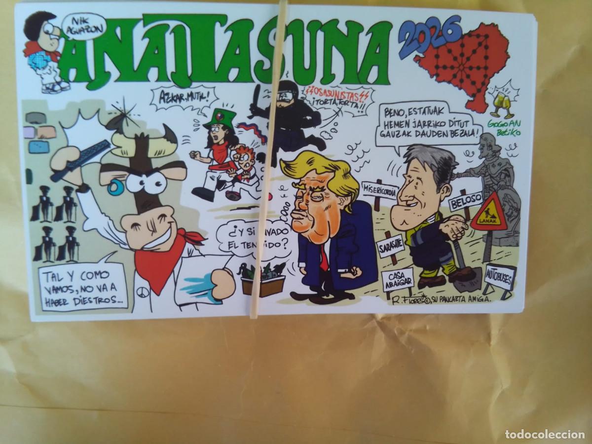 Coleccionismo: TARJETAS DE PANCARTAS DE LAS PE&Ntilde;AS DE SAN FERMIN - PAMPLONA - 2026 - 12,5X7,5 CM -