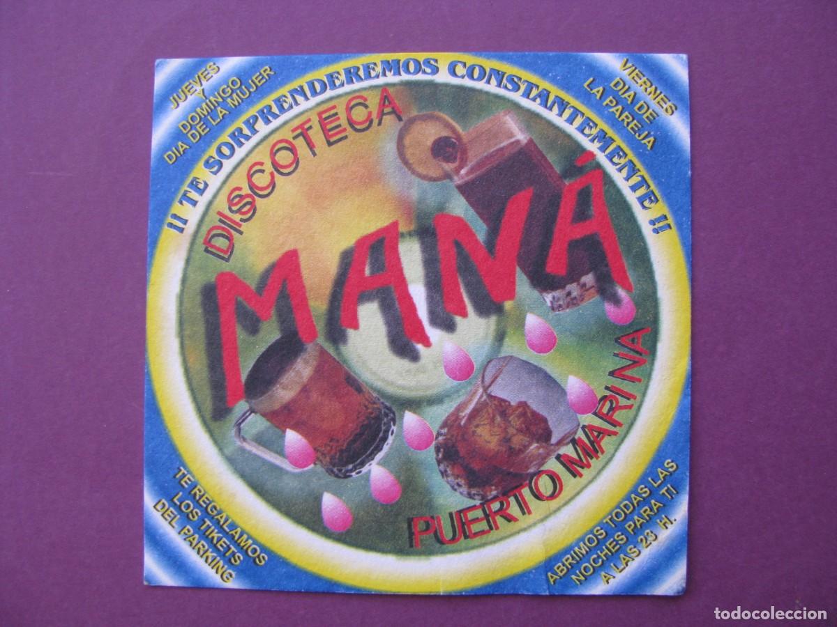 Coleccionismo: POSAVASOS DISCOTECA MAN&Aacute;. PUERTO MARINA. BENALMADENA COSTA
