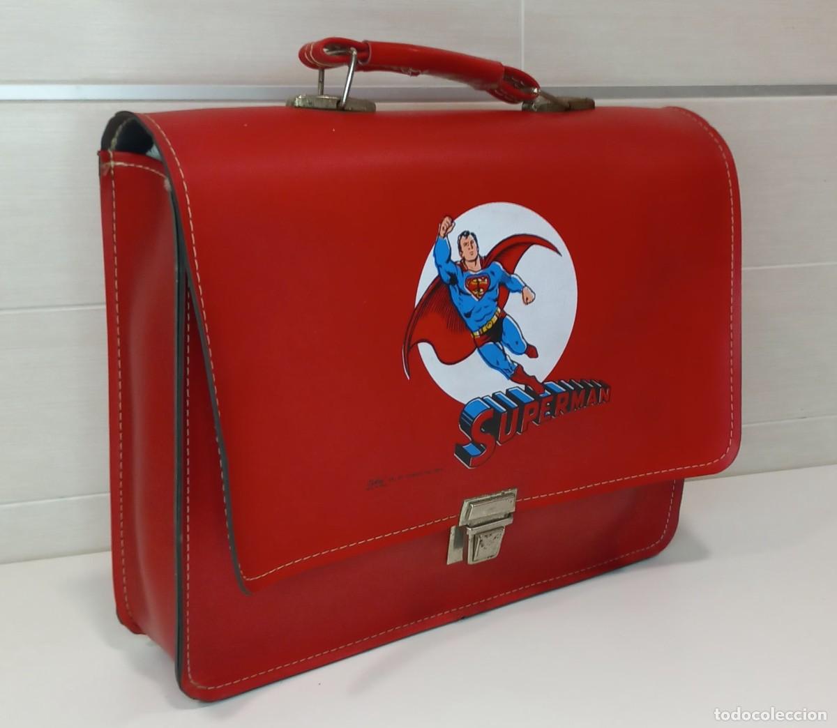 Coleccionismo: CARTERA COLEGIAL VINTAGE CON DECORACION DE SUPERMAN - A&Ntilde;OS 70
