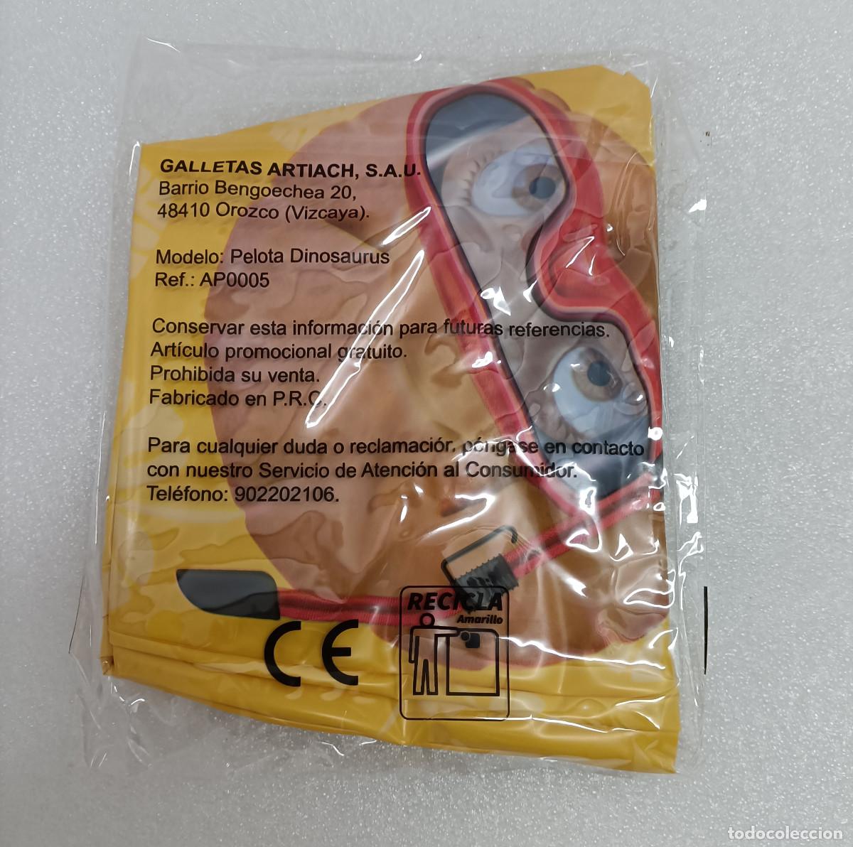 Coleccionismo: dinosaurus pelota hinchable artiach balon promocional publicitario galletas dinosaurio