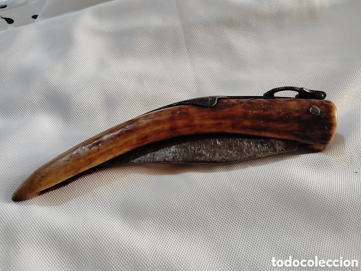 Coleccionismo: ANTIGUA NAVAJA ARTESANAL CON MANGO DE ASTA - Foto 7