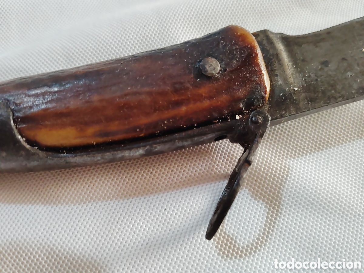 Coleccionismo: ANTIGUA NAVAJA ARTESANAL CON MANGO DE ASTA - Foto 8