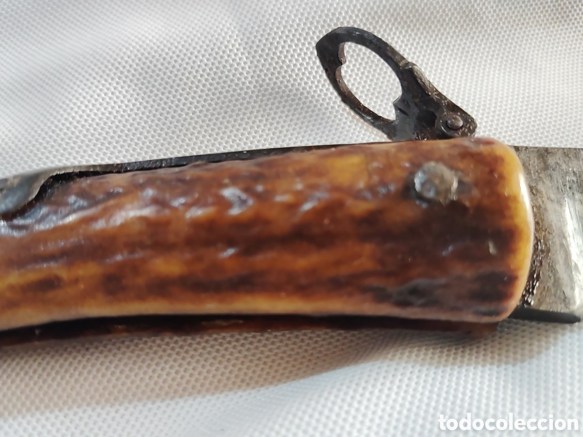 Coleccionismo: ANTIGUA NAVAJA ARTESANAL CON MANGO DE ASTA - Foto 9