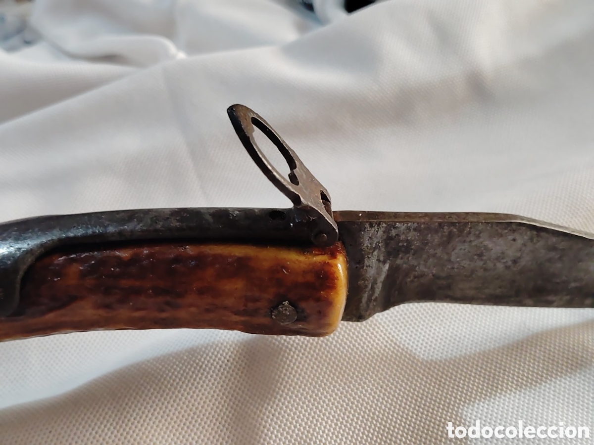 Coleccionismo: ANTIGUA NAVAJA ARTESANAL CON MANGO DE ASTA - Foto 10
