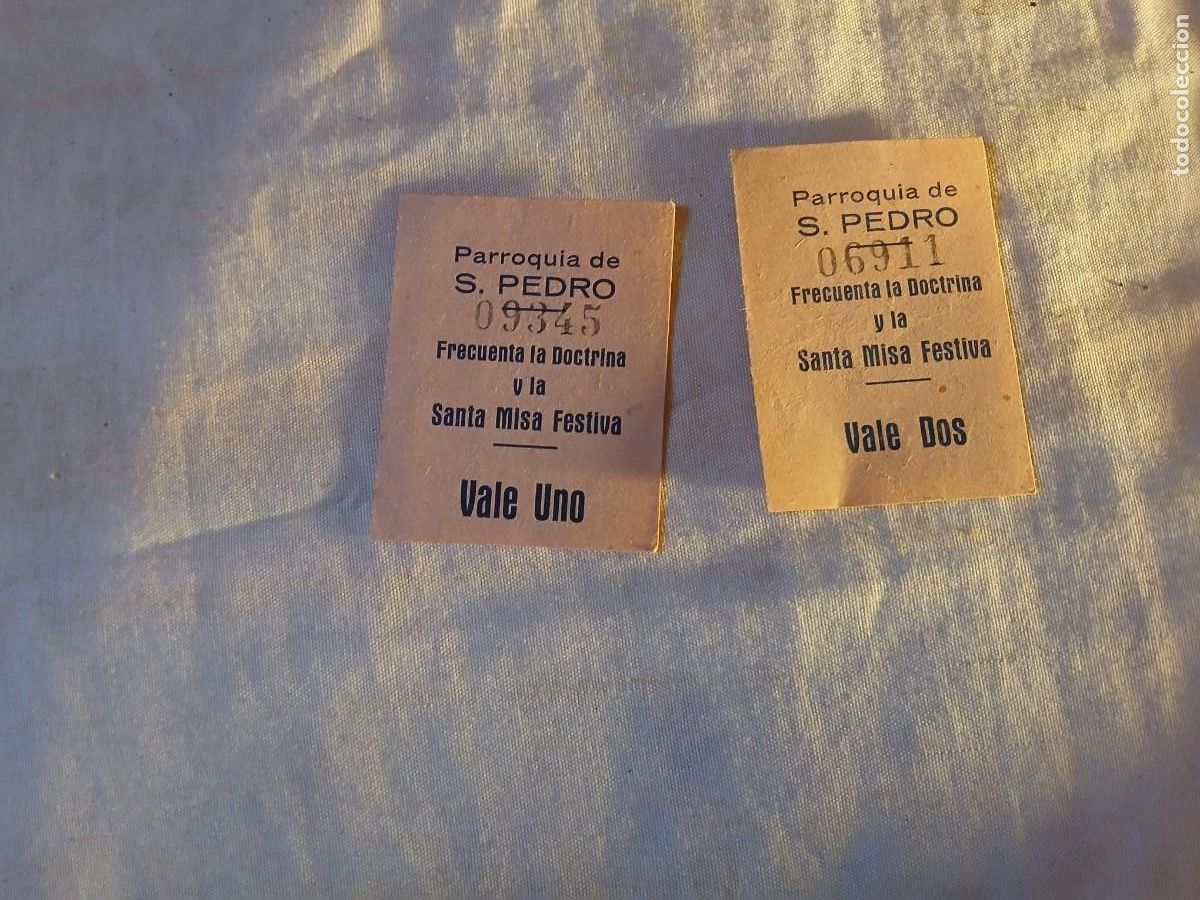 Colecionismo: Antiguo boleto de misa de San pedro gran Canaria valle 1 y 2 a&ntilde;os 50