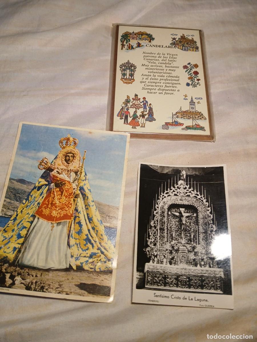 Coleccionismo: Lote art&iacute;culo religioso de virgen candelaria y cristo de la laguna Tenerife foto guerra 3 &euro; unidad