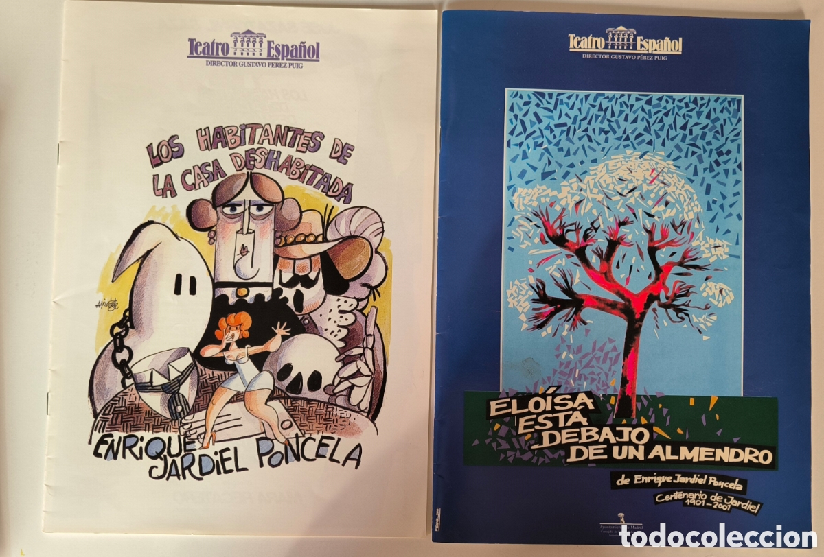 Coleccionismo: 2 Programas Elo&iacute;sa est&aacute; debajo de un almendro Y Los Habit&aacute;ntes de E. Jardiel Poncela.Teatro Espa&ntilde;ol