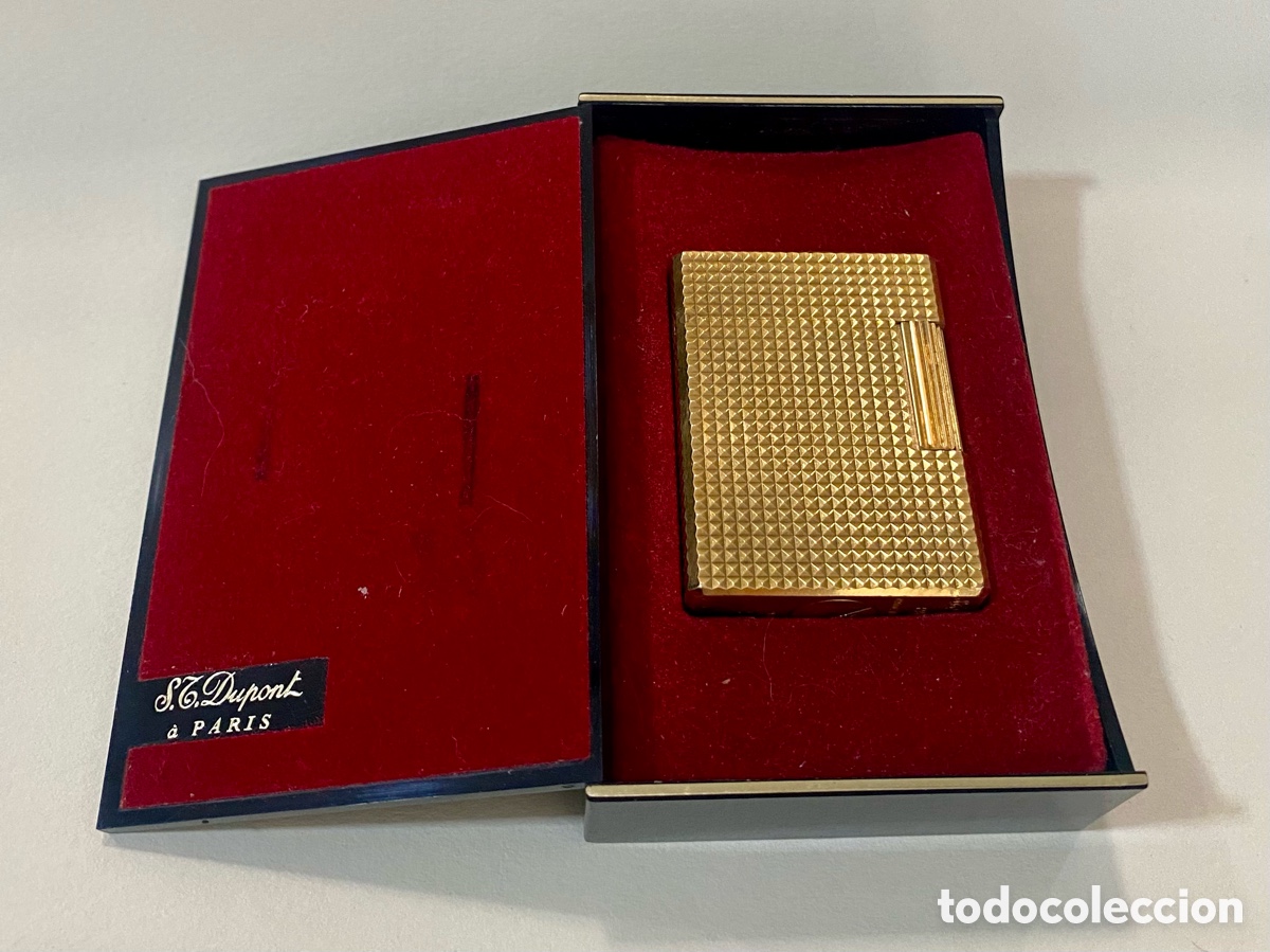 Coleccionismo: Encendedor mechero S.T. Dupont Ligne 1 con acabado en plaqu&eacute; de oro