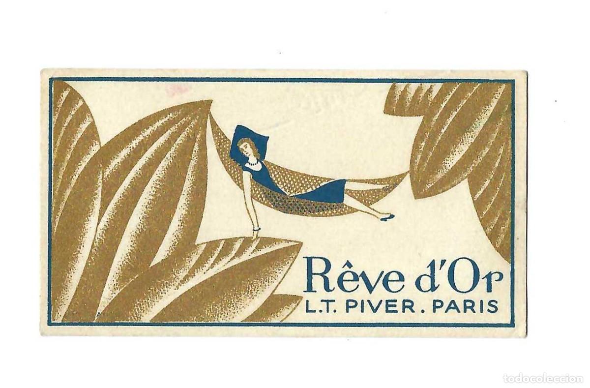 Coleccionismo: TARJETA PUBLICIDAD DE PERFUME- R&Ecirc;VE D'OR. L.T. PIVER. PARIS. A&Ntilde;OS 40