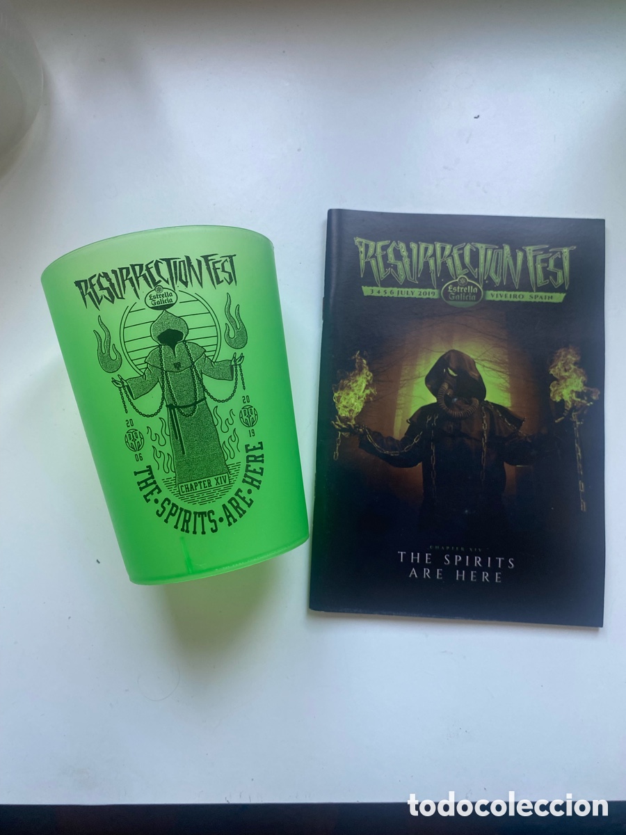 Coleccionismo: Lote Resurrection Fest 2019 &ndash; Vaso oficial + Programa oficial &ndash; Viveiro &ndash; Estrella Galicia