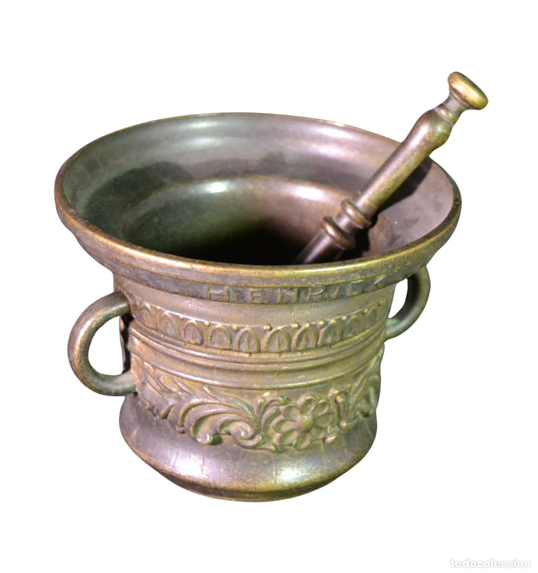 Coleccionismo: Almirez Antiguo Bronce Henrick Ter Horst