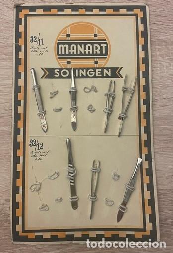 Coleccionismo: ART&Iacute;CULOS DE EST&Eacute;TICA - PINZAS - MANART - SOLINGEN - TARJETA CAT&Aacute;LOGO - SET DE 7 - ORIGINALES