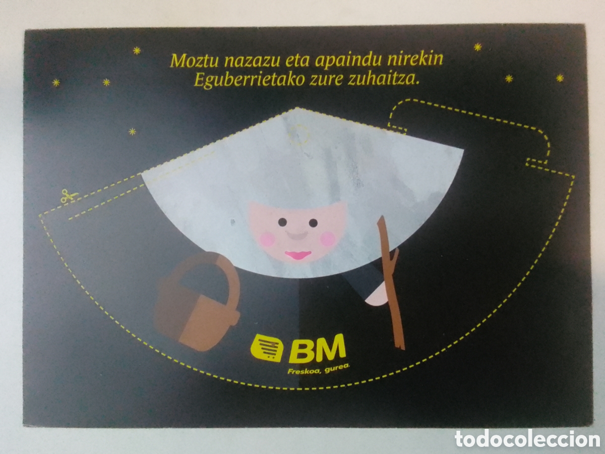 Coleccionismo: Carta Olentzero y Mari Domingi Supermercados BM.
