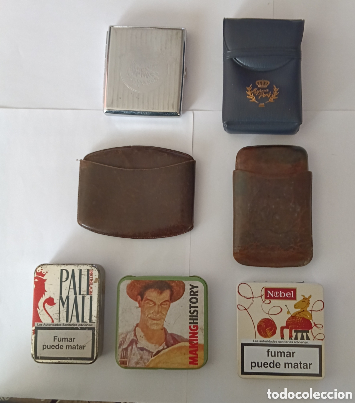 Coleccionismo: Pitilleras Antiguas de Colecci&oacute;n. Lote de 7 Pitilleras diferentes Materiales ( Cuero, Metal, etc.)