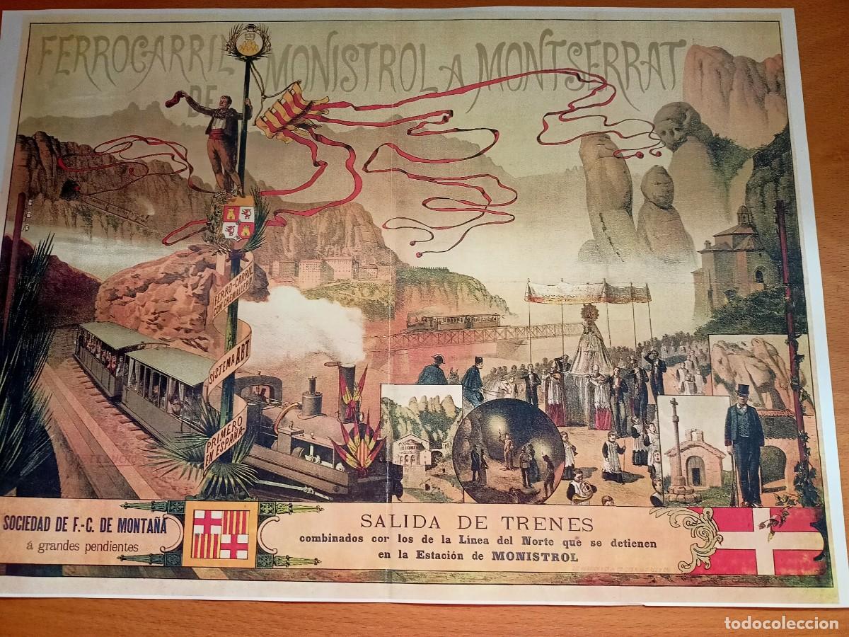 Coleccionismo: LAMINA DE FERROCARRIL DE MONISTROL A MONTSERRAT DE 42 X 30 CM.