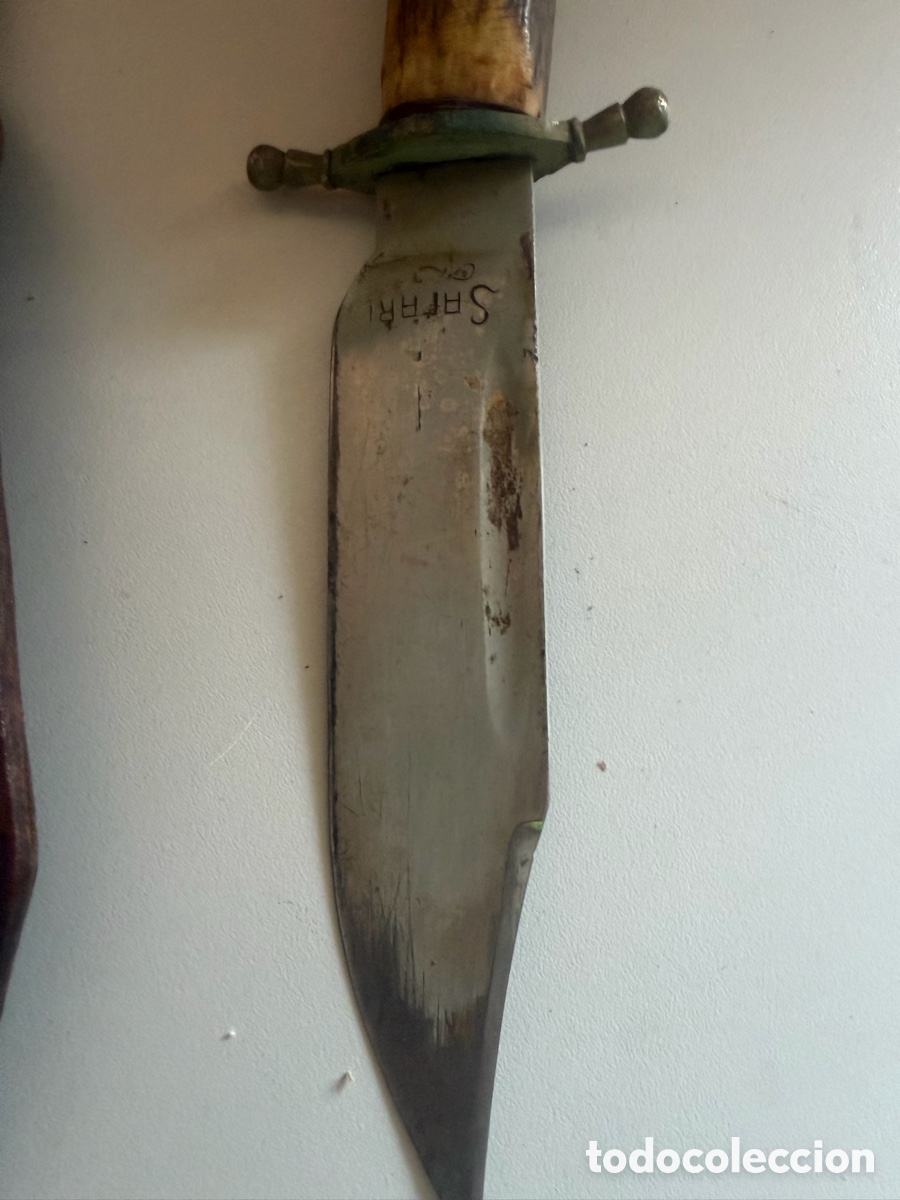 Coleccionismo: daga de caza antigua con mango de cuerna. - Foto 2