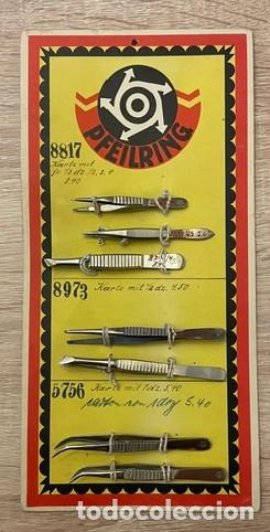 Coleccionismo: ART&Iacute;CULOS DE EST&Eacute;TICA - PINZAS - PFEILRING - TARJETA CAT&Aacute;LOGO - SET DE 7 - ORIGINALES
