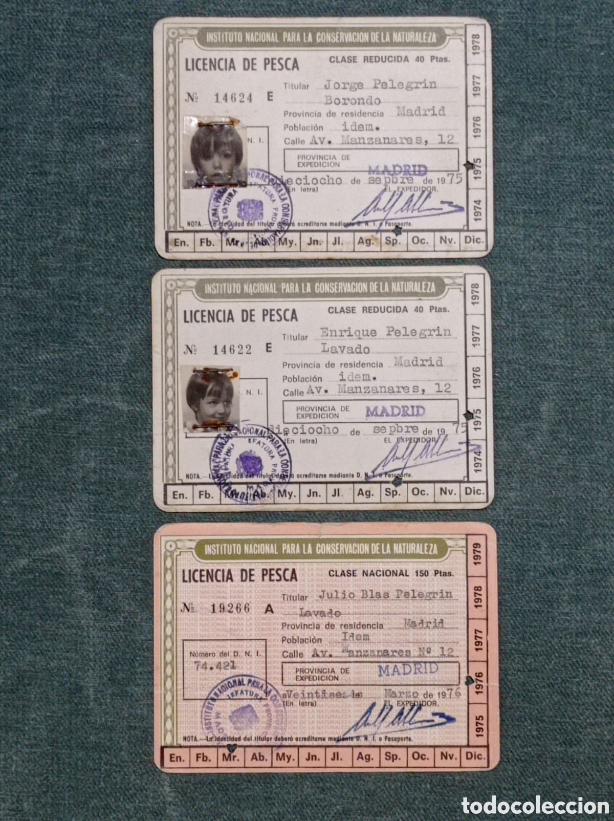 Coleccionismo: ICONA - LICENCIA DE PESCA - LOTE DE 3 - A&Ntilde;OS 1975 Y 1976 - CARNET
